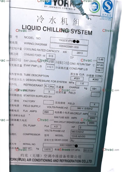 York YK 2813KW vesijahutusega jahuti